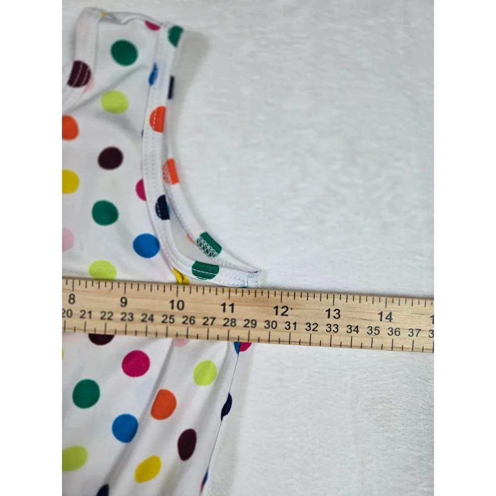 Dot Dot Smile Girls White Rainbow Polka Dot Sleeveless Fit Flare‎ Twirl Dress 7